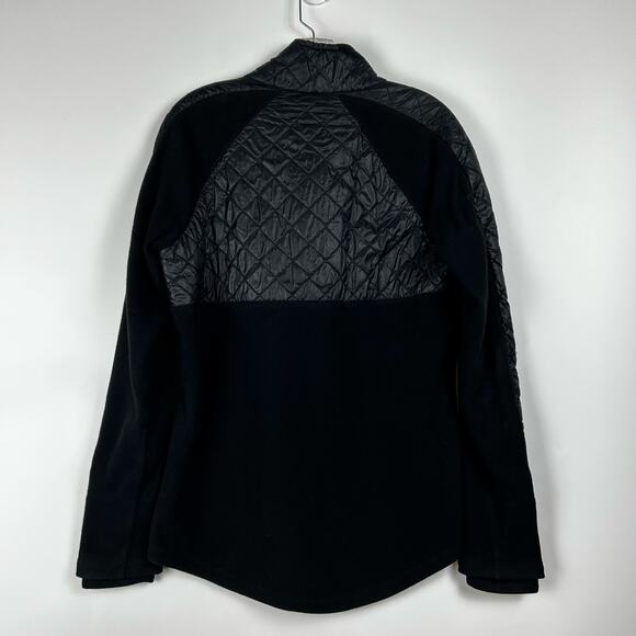 Athleta Vortex Half Zip Pullover Fleece Quilted Jacket Black Cozy Womens Size L - Picture 8 of 11